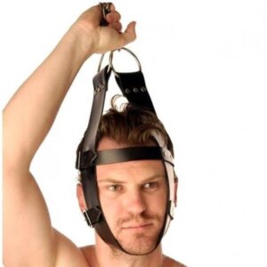 Кожаный бдсм крепитель для головы