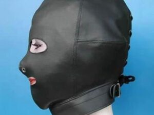 Черная сексуальная маска с открытым ртом и глазами