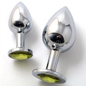 анальная пробка с желтым камнем