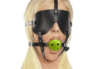 Кожаный кляп для рта 4 мм салатовый