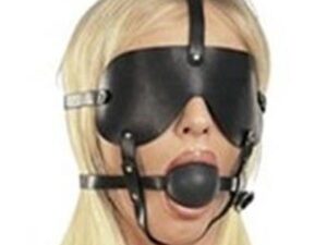 Черный намордник с маской и кляпом