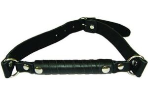 Черный кожаный кляп для рта с палочкой