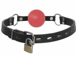 Кожаный кляп с красным шариком