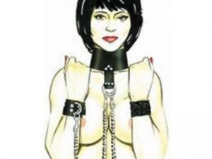 Черный кожаный бондаж с 2-мя цепочками