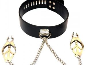 Ошейник раба из зажимами для сосков