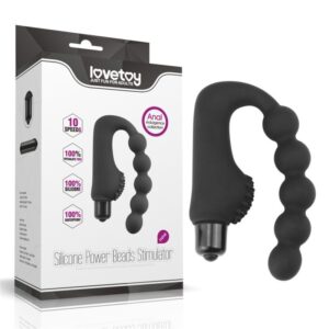 Двойной анальный стимулятор силикон черный