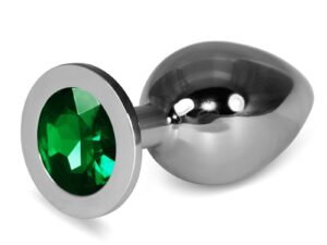 анальная пробка с зеленым камнем