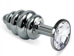 анальная пробка с прозрачным камнем