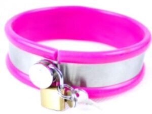 Розовый ошейник из нержавеющей стали