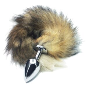 Металлическая анальная пробка с хвостом