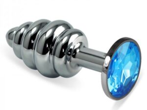 анальная пробка с голубым камнем