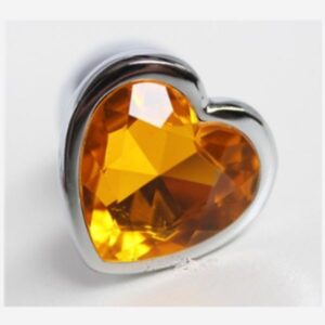 Анальная пробка с желтым камушком