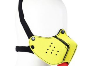 Неопреновая собачья маска на лицо желтая