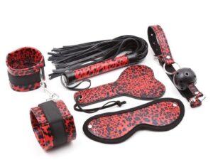 Набор для бдсм игр черно красный леопард