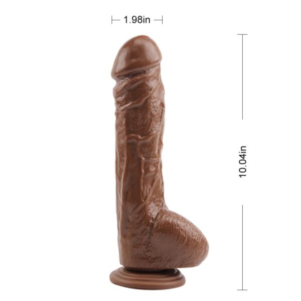 Коричневый фаллоимитатор на присоске 10 Dildo - Зображення 6