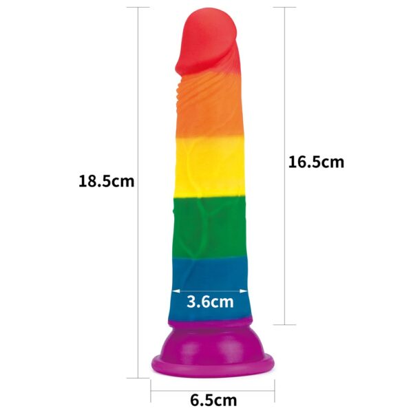 Фаллоимитатор на присоске радужный LGBT - Зображення 2