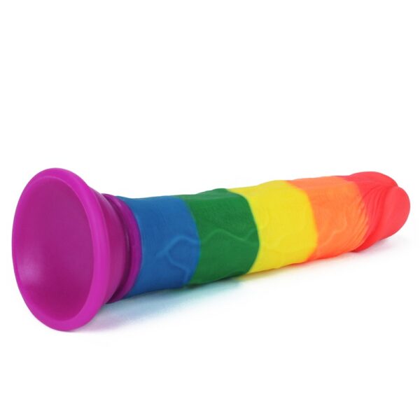 Фаллоимитатор на присоске радужный LGBT - Зображення 4