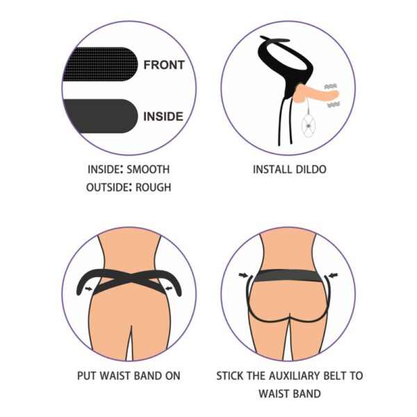 Женский страпон на ремешках Vibrating Strapon - Зображення 3