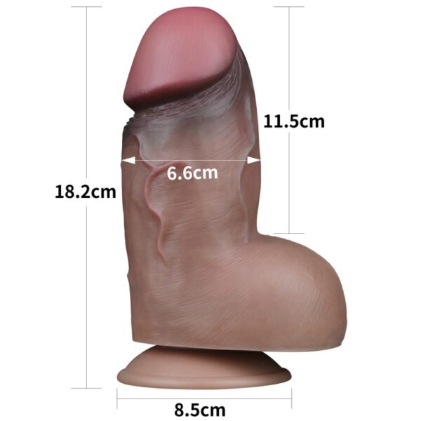 Толстый фаллоимитатор с кожей Silicone - Зображення 2
