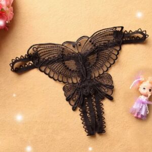чорні мереживні стрінги метелик